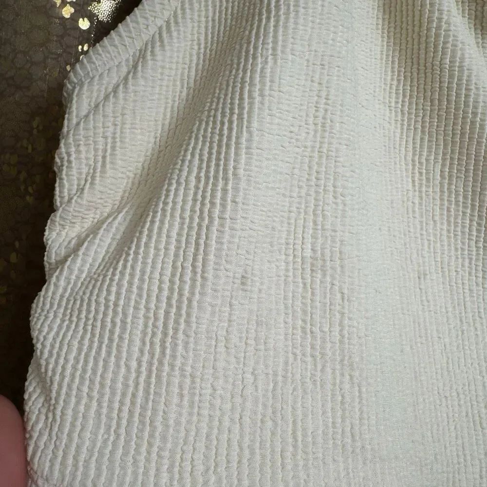 Michael Kors Ivory Bone Ribbed One Shoulder Cutout Swimsuit 12 NWT - Picture 4 of 10